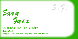 sara faix business card